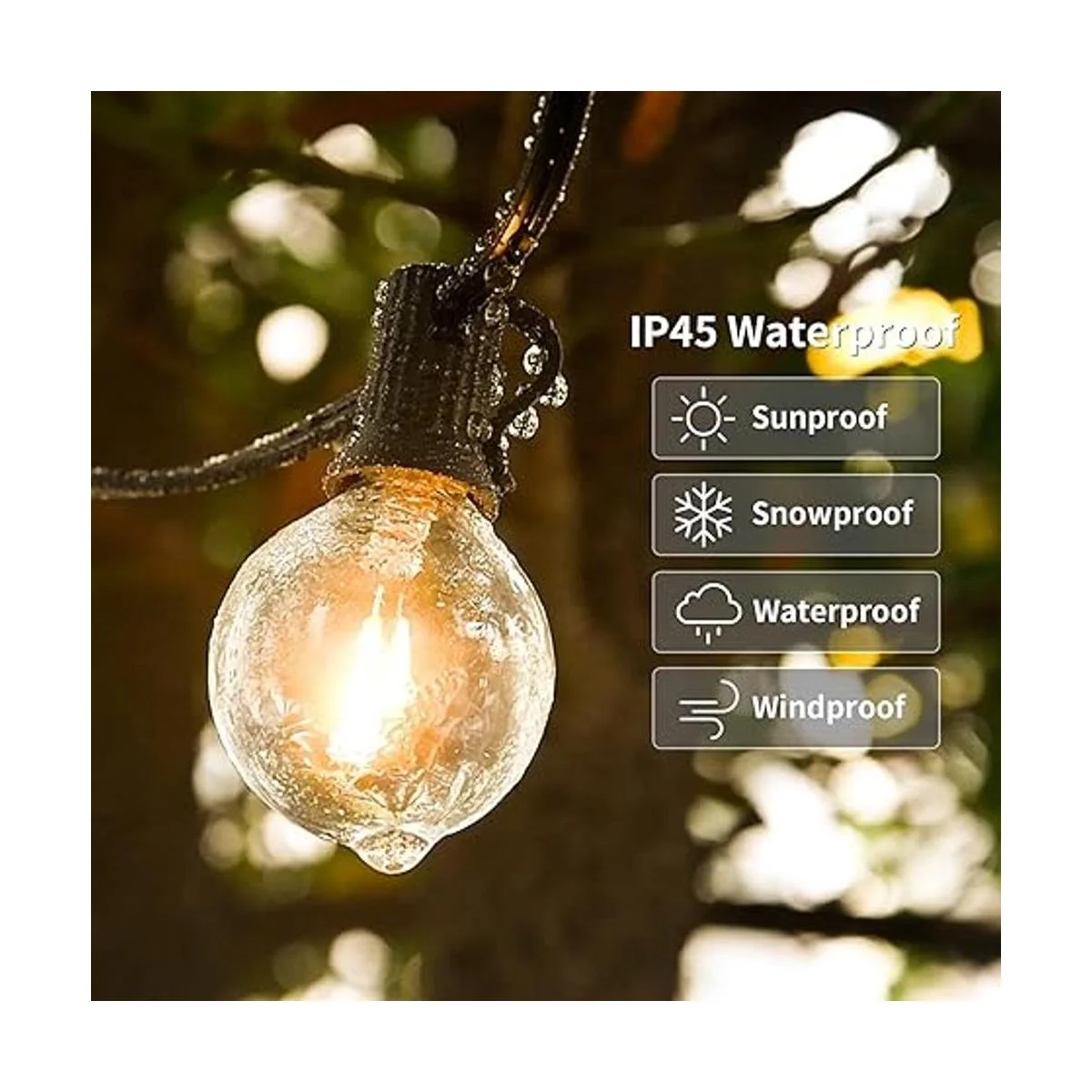 Paquete de 2 luces LED G40 regulables de 100 pies con 52_4