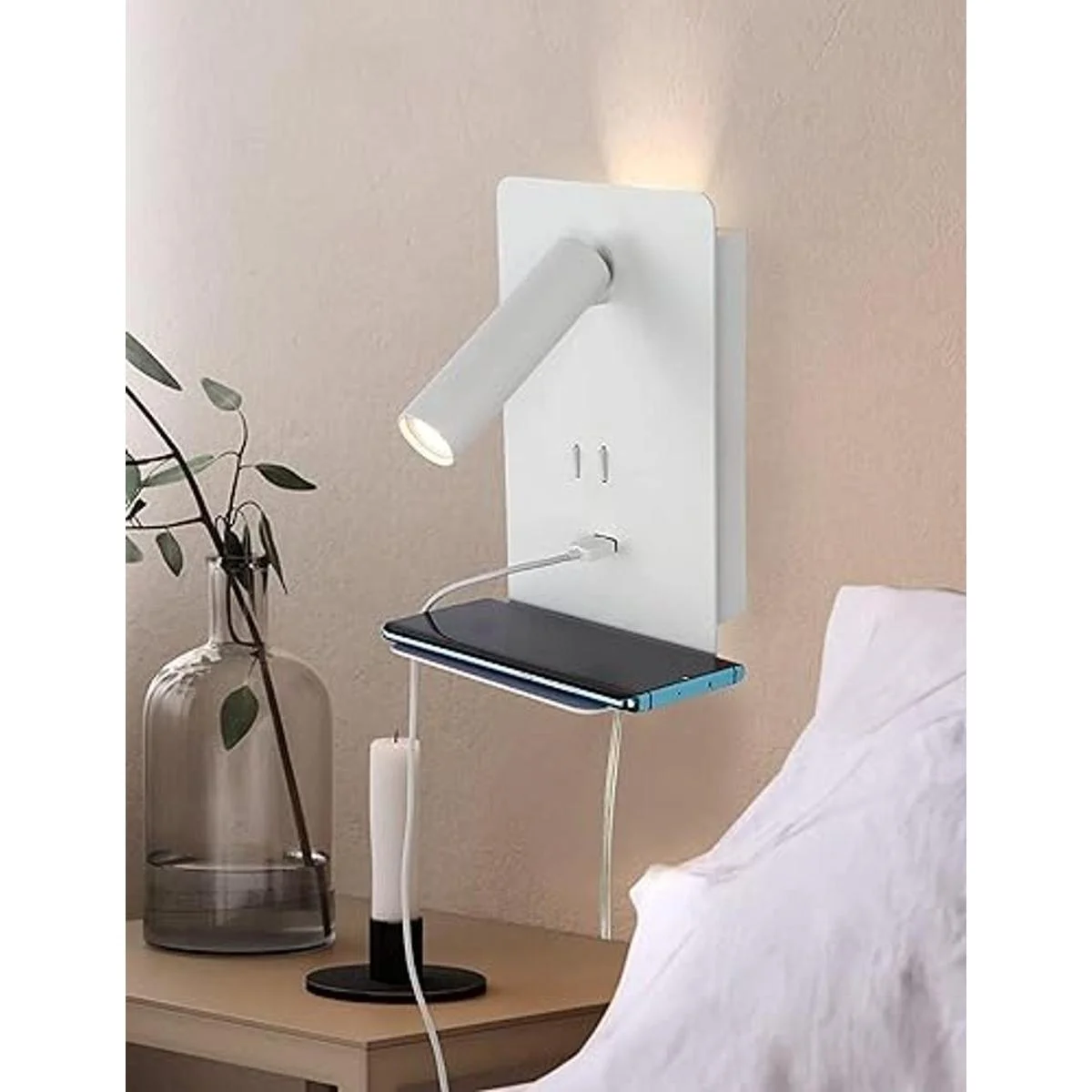 Lámpara de pared enchufable para dormitorio luz de_2