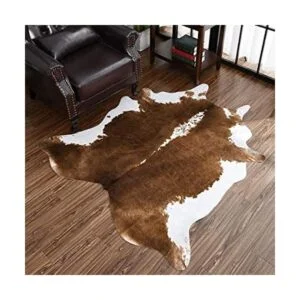 Homore Alfombra de cuero de vacuno bonita alfombra con_1