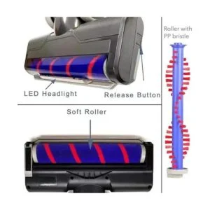 Defurry Cepillo de aspiradora con faros delanteros para_4