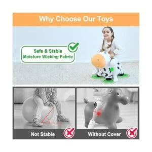 iPlay iLearn Bouncy Pals Caballo de vaca lechera tolva_4