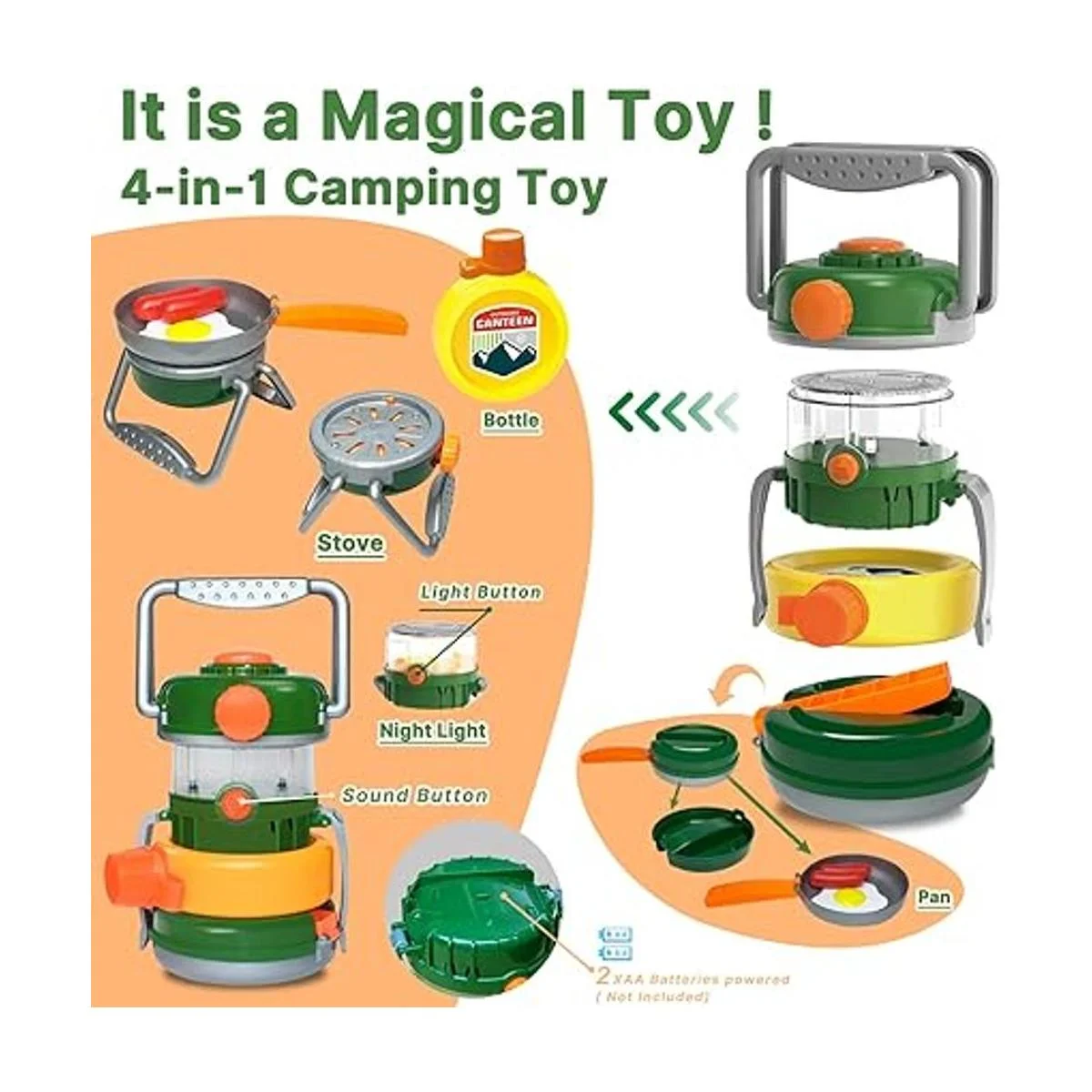 MITCIEN Tienda de campaña para niños con fogata juego de_6