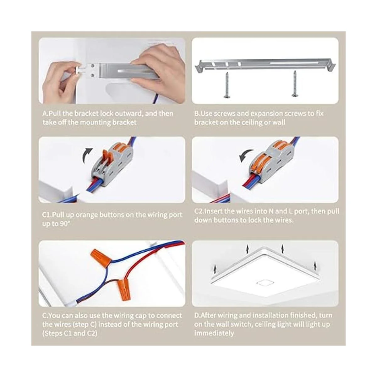 Airand Lámpara de techo LED empotrada de 24 W y 12.6_7