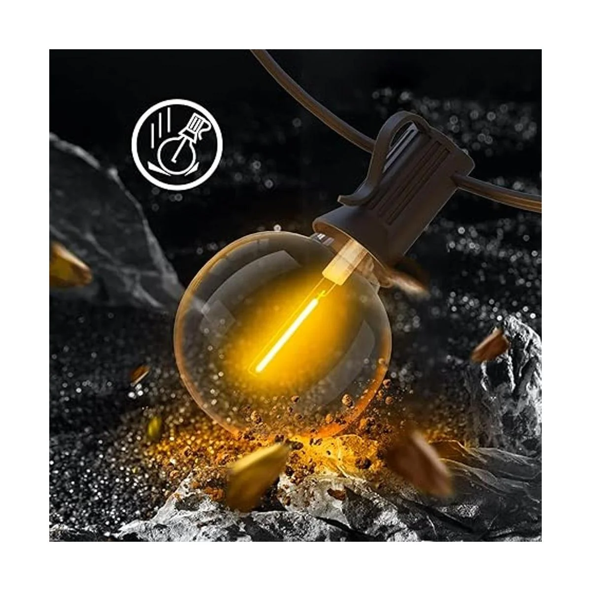 Paquete de 2 luces LED G40 regulables de 100 pies con 52_2