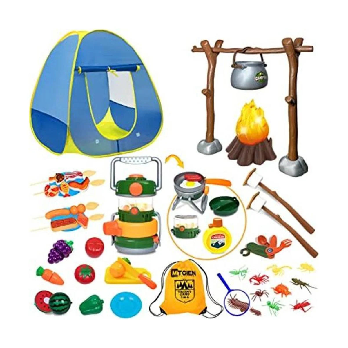 MITCIEN Tienda de campaña para niños con fogata juego de_1