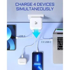 Aergiatech Cargador de pared USB C 100 W 4 puertos_4