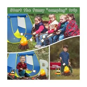 MITCIEN Tienda de campaña para niños con fogata juego de_3