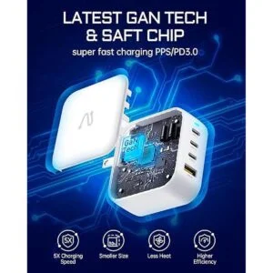 Aergiatech Cargador de pared USB C 100 W 4 puertos_5