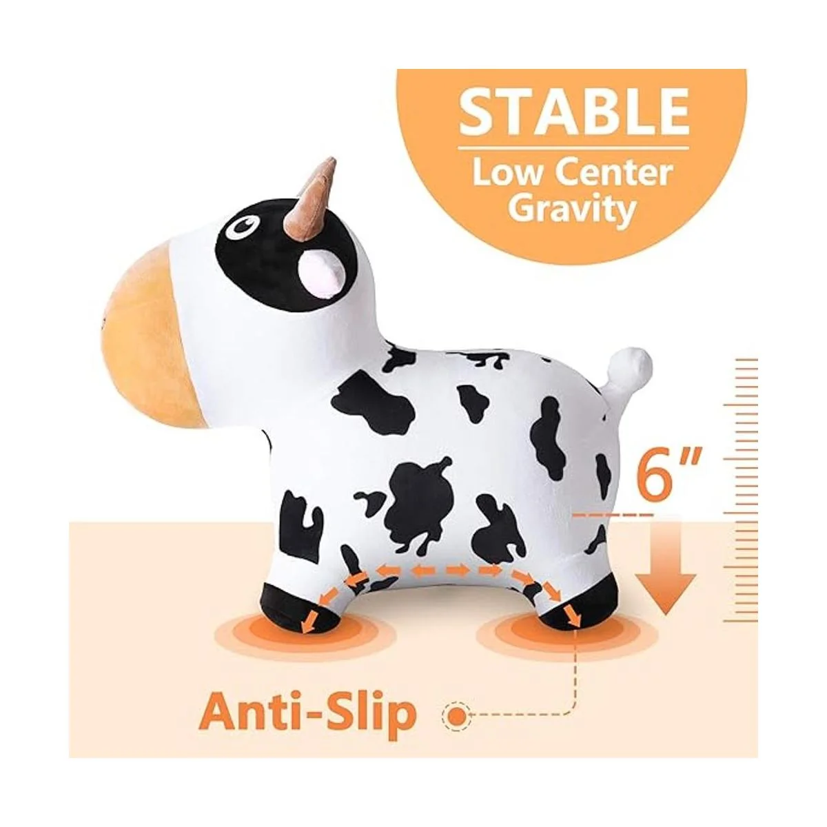 iPlay iLearn Bouncy Pals Caballo de vaca lechera tolva_5