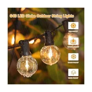 Paquete de 2 cadenas de luces LED para exteriores G40 de_2