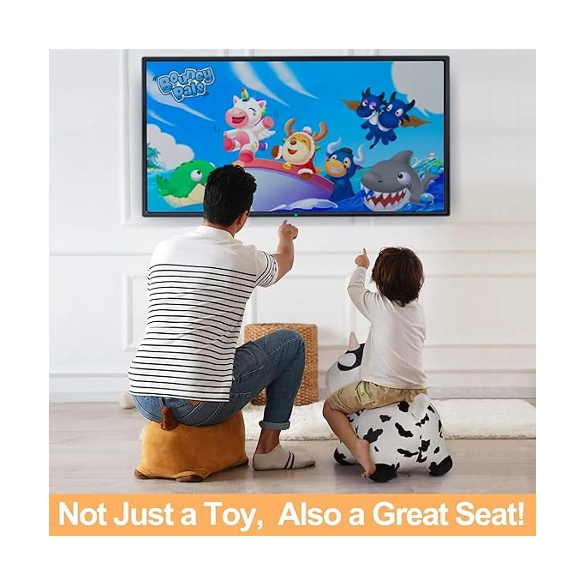 iPlay iLearn Bouncy Pals Caballo de vaca lechera tolva_6