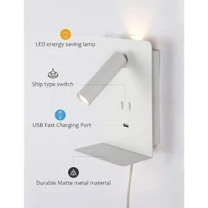 Lámpara de pared enchufable para dormitorio luz de_3