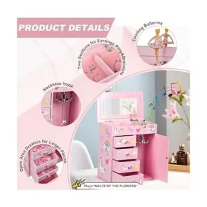 efubaby Joyero mejorado para niñas de 5 capas con puerta_3