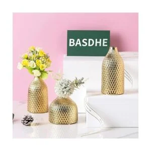 BASDHE Juego de jarrón de cerámica 3 jarrones pequeños_5