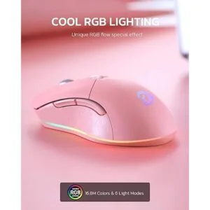 DAREU Ratón inalámbrico para juegos con cable rosa DAREU_2