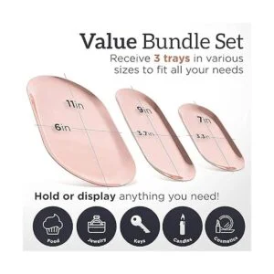 Bandeja para velas de oro rosa juego de 3 placa_2