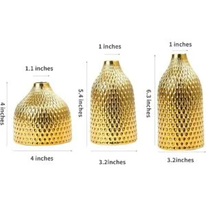 BASDHE Juego de jarrón de cerámica 3 jarrones pequeños_2