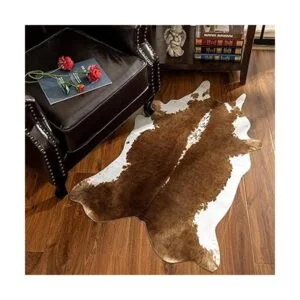 AROGAN Alfombra de piel de vaca sintética de alta calidad_4