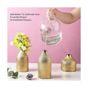 BASDHE Juego de jarrón de cerámica 3 jarrones pequeños_3