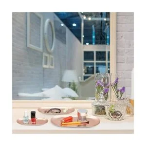 Bandeja para velas de oro rosa juego de 3 placa_3