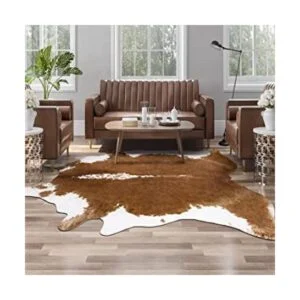 AROGAN Alfombra de piel de vaca sintética de alta calidad_1