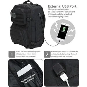 Rockland Mochila táctica militar para portátil Negro L_6