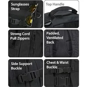 Rockland Mochila táctica militar para portátil Negro L_5