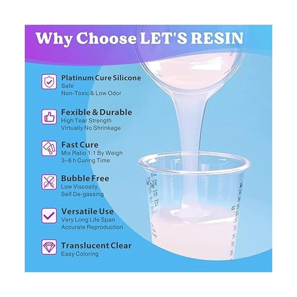 LETS RESIN Kit de fabricación de moldes de silicona de_2