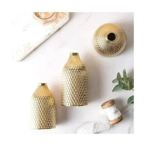 BASDHE Juego de jarrón de cerámica 3 jarrones pequeños_6
