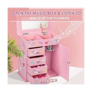 efubaby Joyero mejorado para niñas de 5 capas con puerta_2