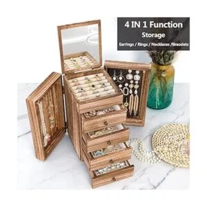 Meangood Joyero de madera para Wowen caja organizadora_2