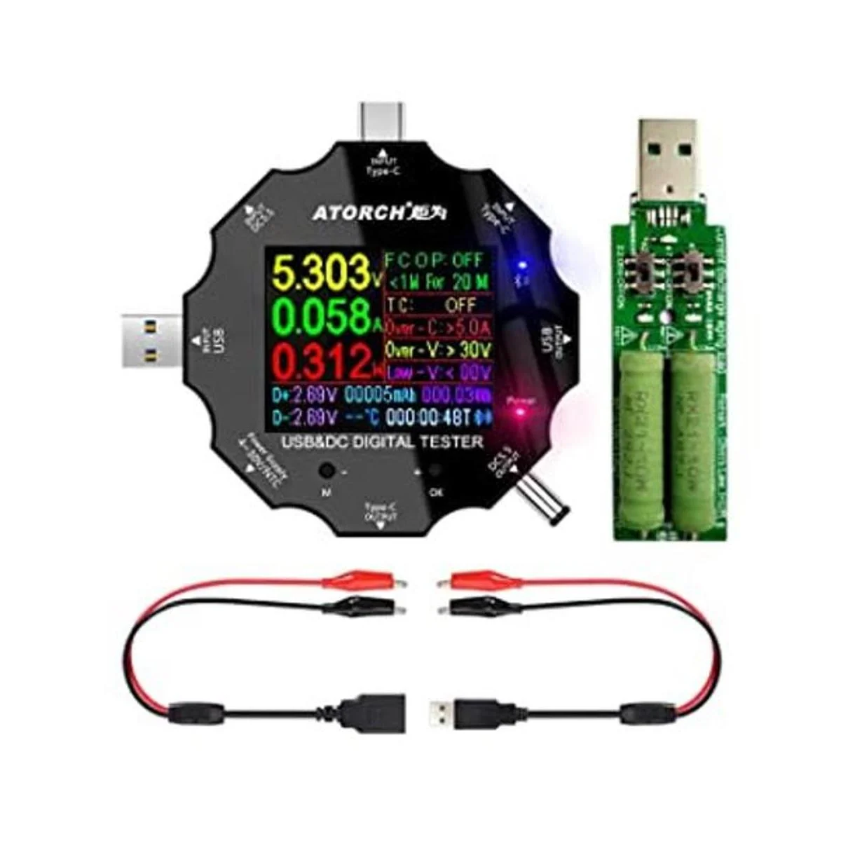 Probador USB C 3 en 1 tipo C DC5.5 medidor USB de carga_1