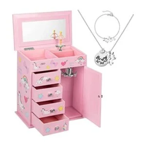 efubaby Joyero mejorado para niñas de 5 capas con puerta_1