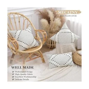 Mecatny juego de 2 fundas de cojín bohemias de 20 x 20_6