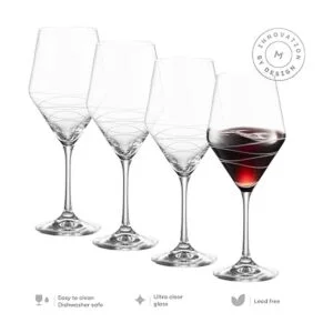 Juego de 4 copas de vino tinto Elegante juego de copas_4