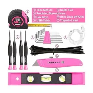 THINKWORK Kit de herramientas rosa de 122 piezas con_6