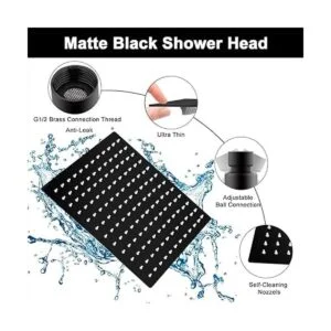 HarJue Cabezal de ducha cuadrado de acero inoxidable de_2