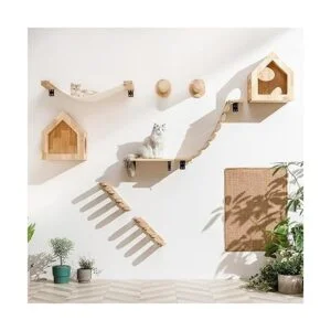FUKUMARU Muebles de pared para gatos escalón de escalada_4