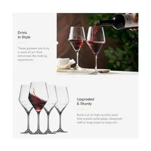 Juego de 4 copas de vino tinto Elegante juego de copas_3