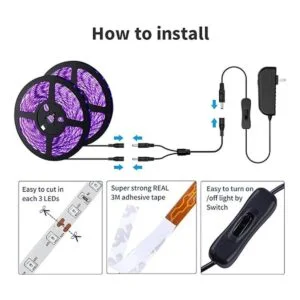 TigQiang Tira de luz negra luz LED negra flexible de 79_4