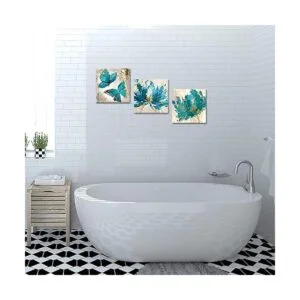 3 piezas de impresiones en lienzo de flores y mariposas_5