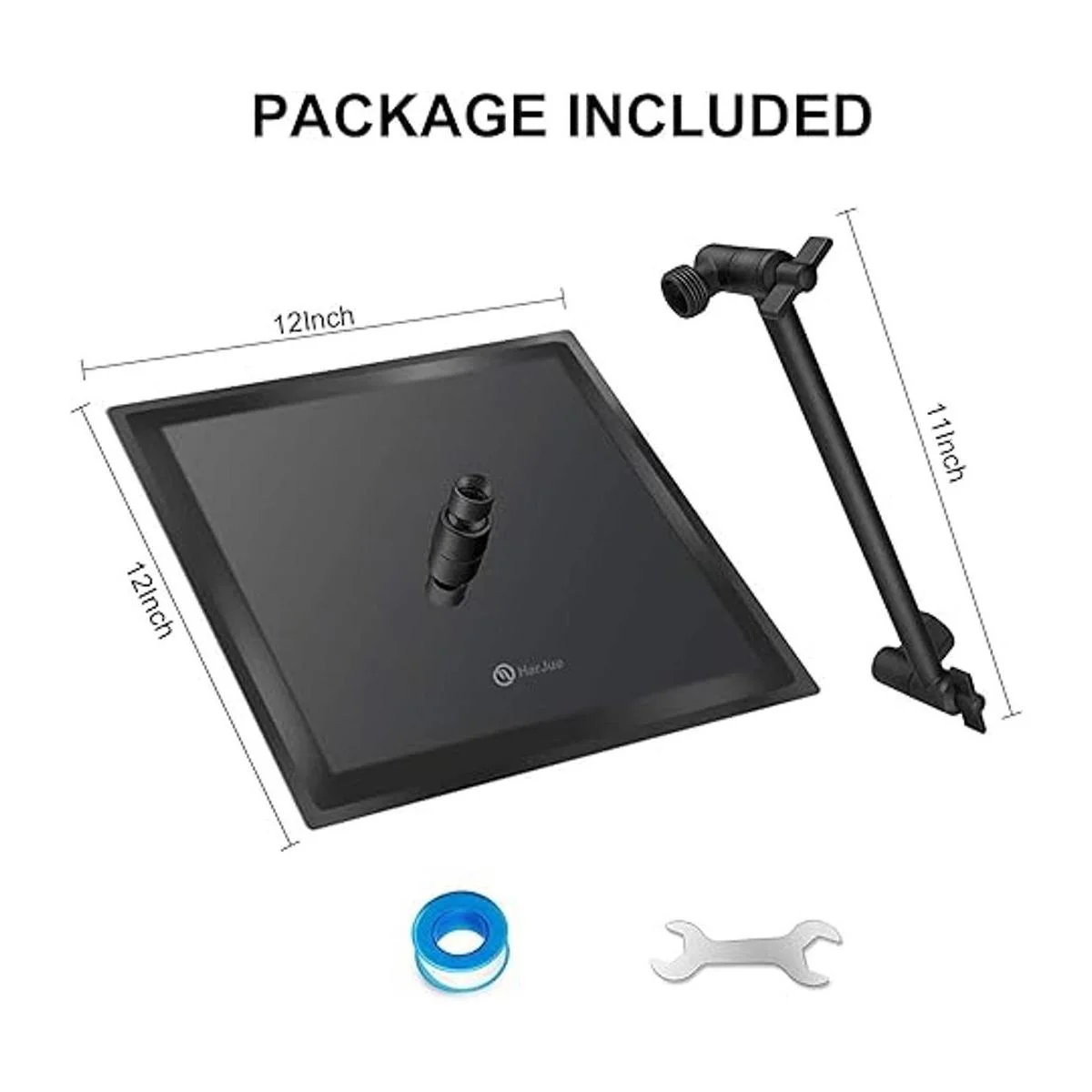 HarJue Cabezal de ducha cuadrado de acero inoxidable de_6