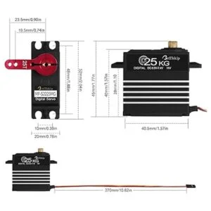 Paquete de 2 servos digitales de 55.1 lbs de alto par de_5