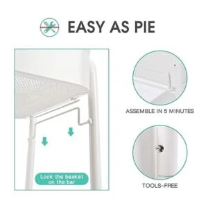 TOOLF Carrito rodante de 3 niveles carrito utilitario de_4