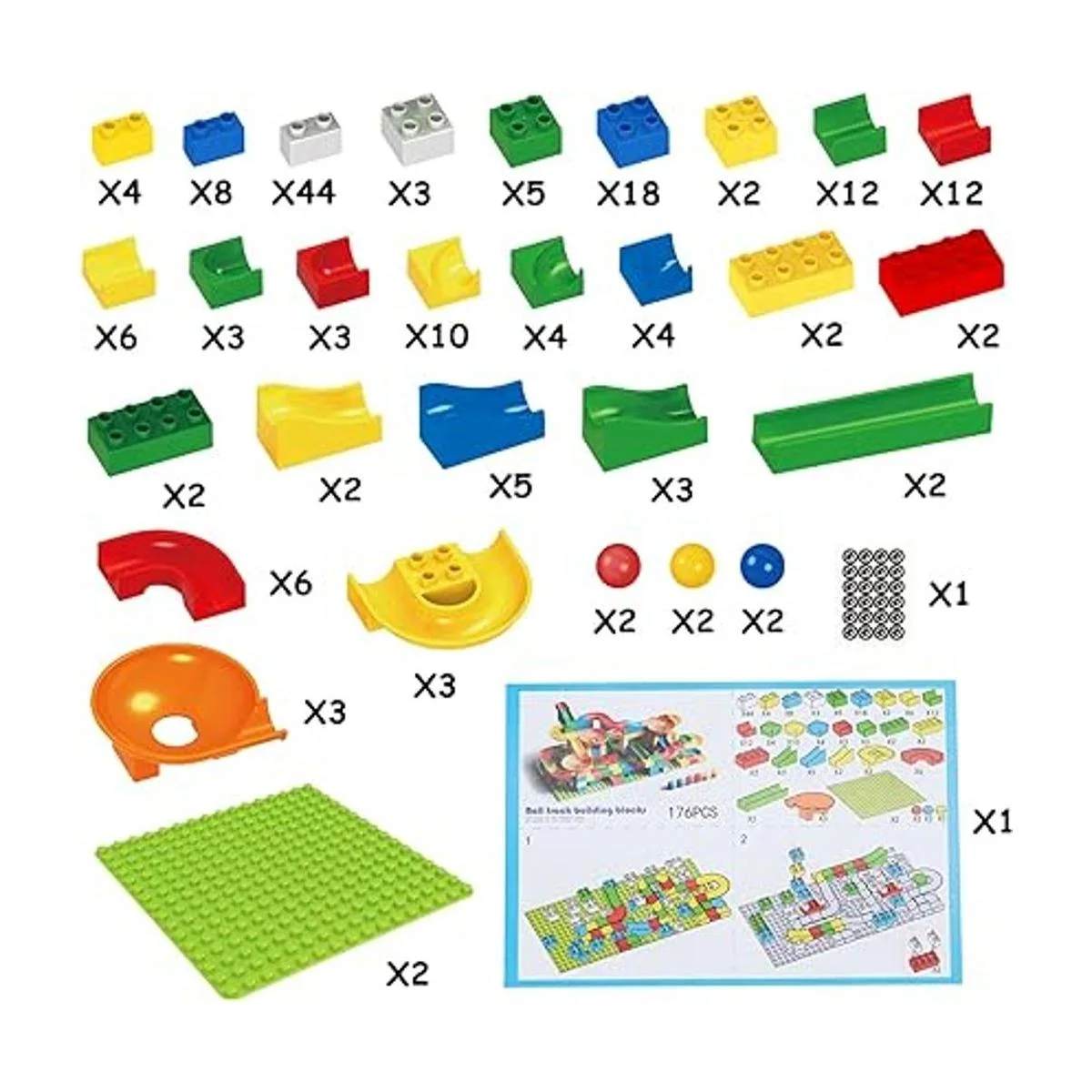 Bloques de construcción Marble Run 176 piezas clásicas de_2