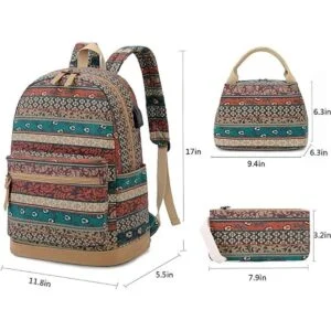 Mochila bohemia impermeable para laptop con puerto de_5