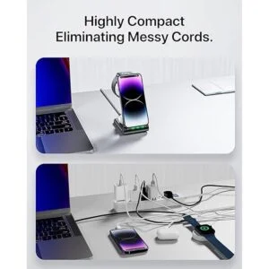Intoval Estación de carga inalámbrica cargador 3 en 1_3