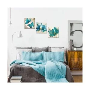 3 piezas de impresiones en lienzo de flores y mariposas_4