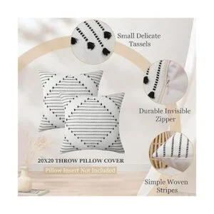 Mecatny juego de 2 fundas de cojín bohemias de 20 x 20_4