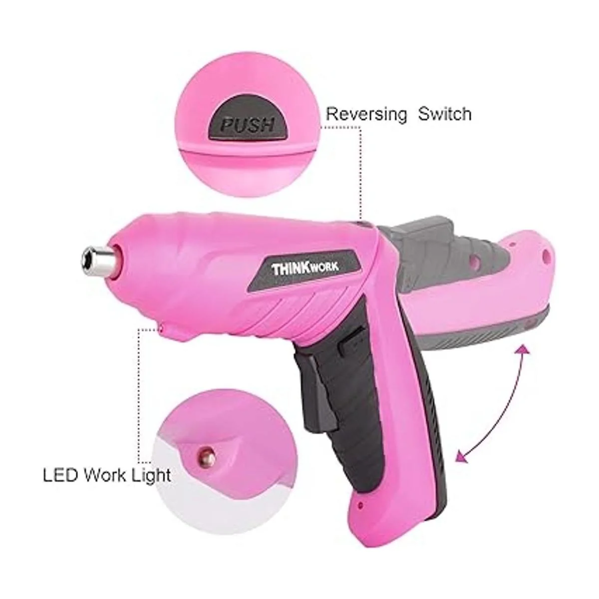 THINKWORK Kit de herramientas rosa de 122 piezas con_3